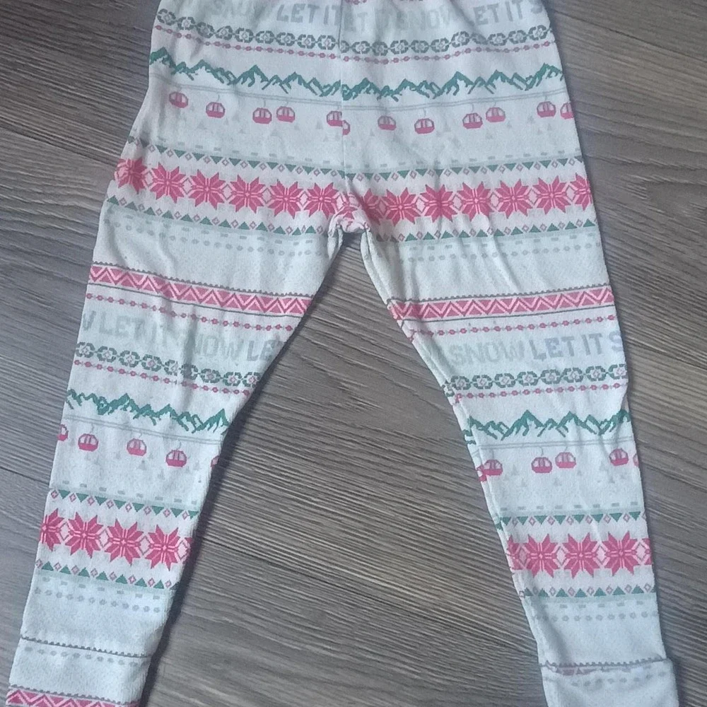 Wondershop Toddler 3T Pajama Set Fair Isle Let It Snow Winter Gondola Pink Green